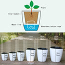 pot de fleurs automatique en plastique effet porcelaine