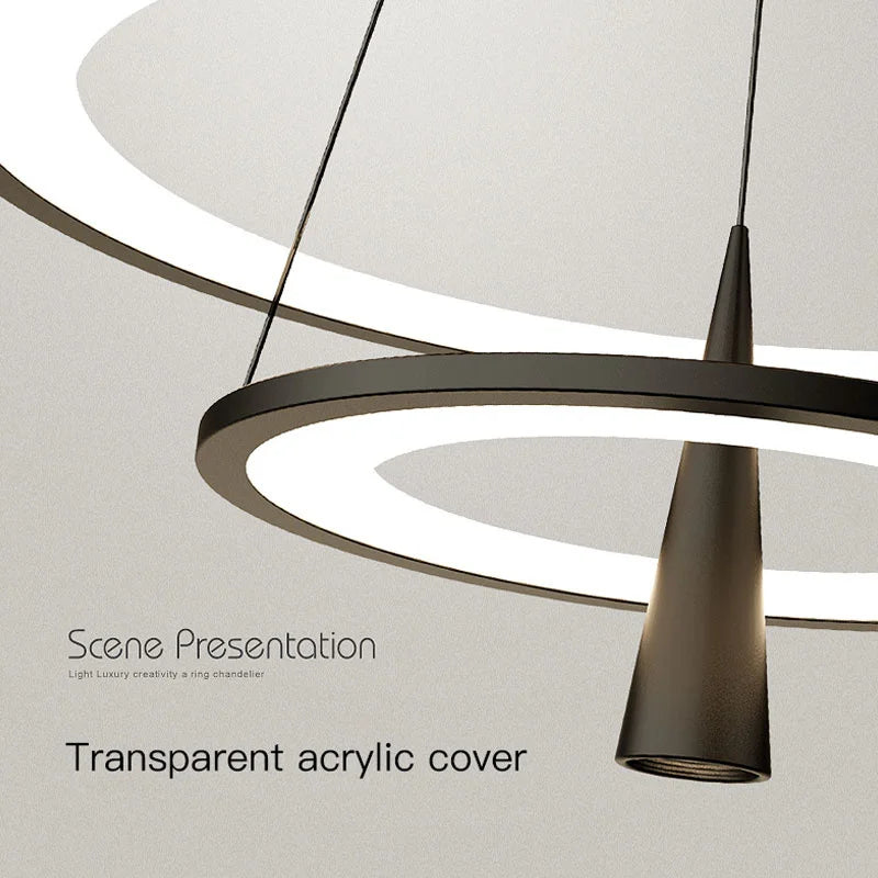 lustre moderne en cercle pour décoration intérieure élégante - vue 5 sur 10