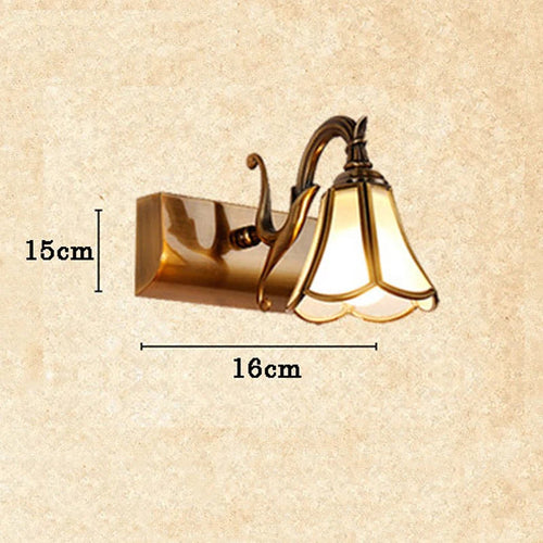 applique murale miroir tête unique verre rétro bronze décoration européenne - vue 5 sur 7