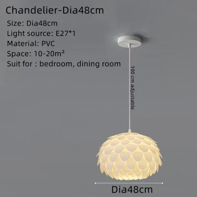 lustre nordique en pvc minimaliste pour décoration de meubles
