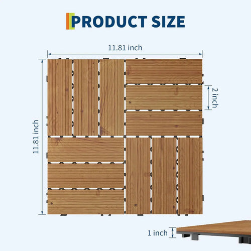 Dalles bois acacia emboitables terrasse antiderapantes facile pose - vue 4 sur 6
