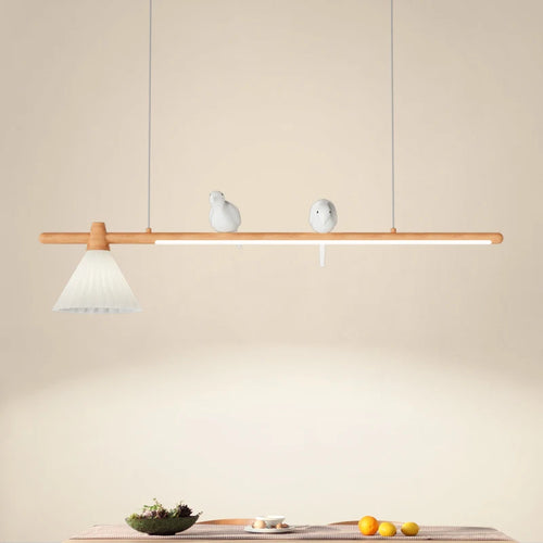 suspension led en bois massif style nordique tatami - vue 2 sur 11