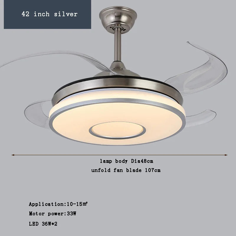 plafonnier led intelligent à pales rétractables design moderne - vue 15 sur 19