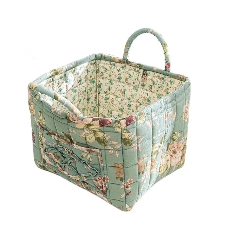 panier de rangement en tissu lavable style pastoral empilable multiusage - vue 14 sur 16