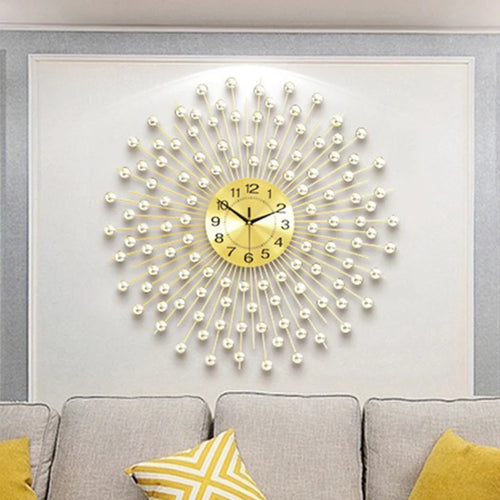 horloge murale en métal design créatif et silencieuse - vue 2 sur 9