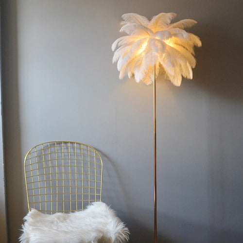 lampadaire romantique à plume art déco gradation 3 températures - vue 4 sur 9