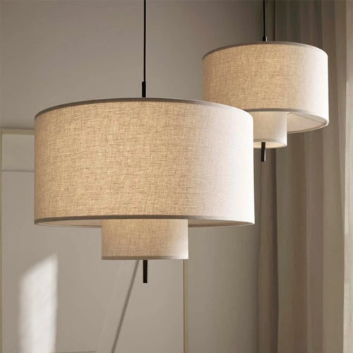 Nordique calme vent créatif suspension Simple Style moderne salon chambre Restaurant hôtel lin tissu Art suspension - vue 5 sur 9