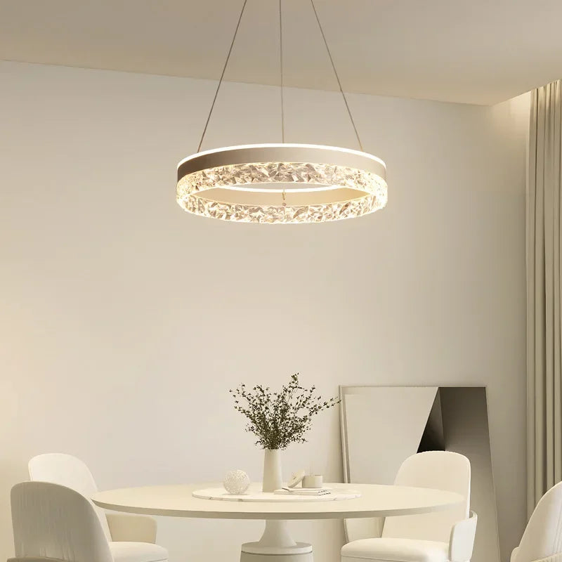 lustre led moderne en cristal pour décoration intérieure - vue 4 sur 14