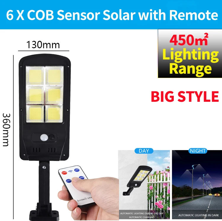 lampe solaire intelligente avec capteur de mouvement et télécommande - vue 7 sur 7