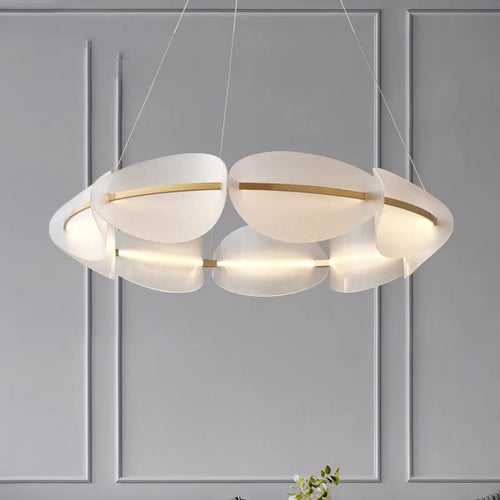 Creative Romantic Petals Acrylic Copper Pendant Lamp Modern Living Room, Bedroom, Cloakroom Decoration LED Pendant Lamp - vue 2 sur 8