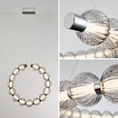 lustre led de luxe style collier de perles chromé