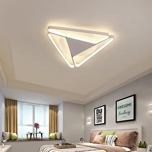 2023 Modern Triangular Aluminum LED Chandelier, Living Room Bedroom Chandelier, Home Decoration Kitchen Chandelier - vue 3 sur 12