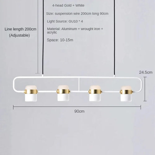 Nordic Designer Strip Restaurant Chandelier Minimalist Creative Bar Table Lamp, Bedroom Bedside Decoration Small GU10 Chandelier