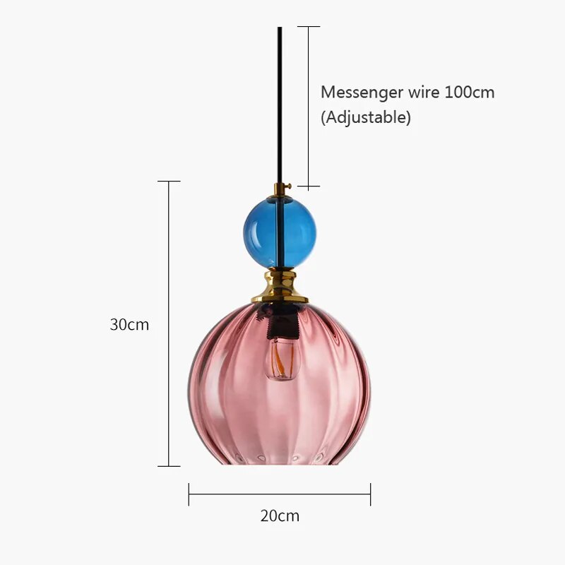 suspension bonbon verre luminaire déco maison - vue 6 sur 14