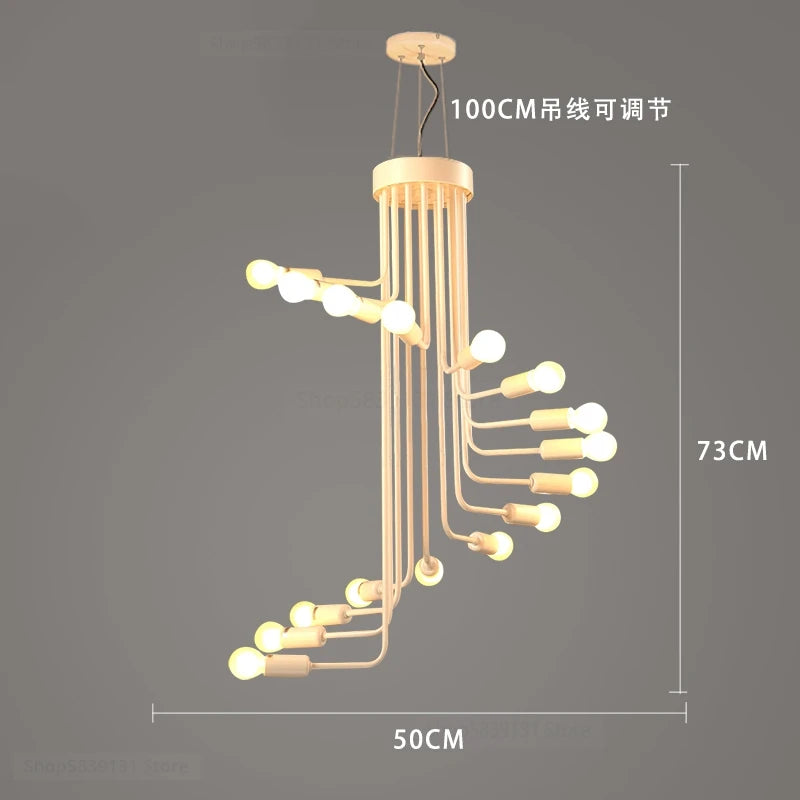 lustre moderne à LED style nordique pour loft et restaurant - vue 11 sur 11