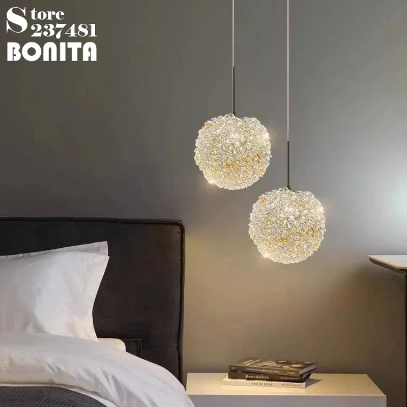 suspension en cristal k9 forme de fleur design moderne et luxueux - vue 4 sur 10