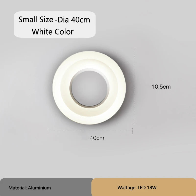Modern Round Wall Lamps for Bedroom Bedside Living Room Wall Light Decorative Illuminaire 25cm 40cm 60cm Bar Stair Night Lamps - vue 10 sur 13