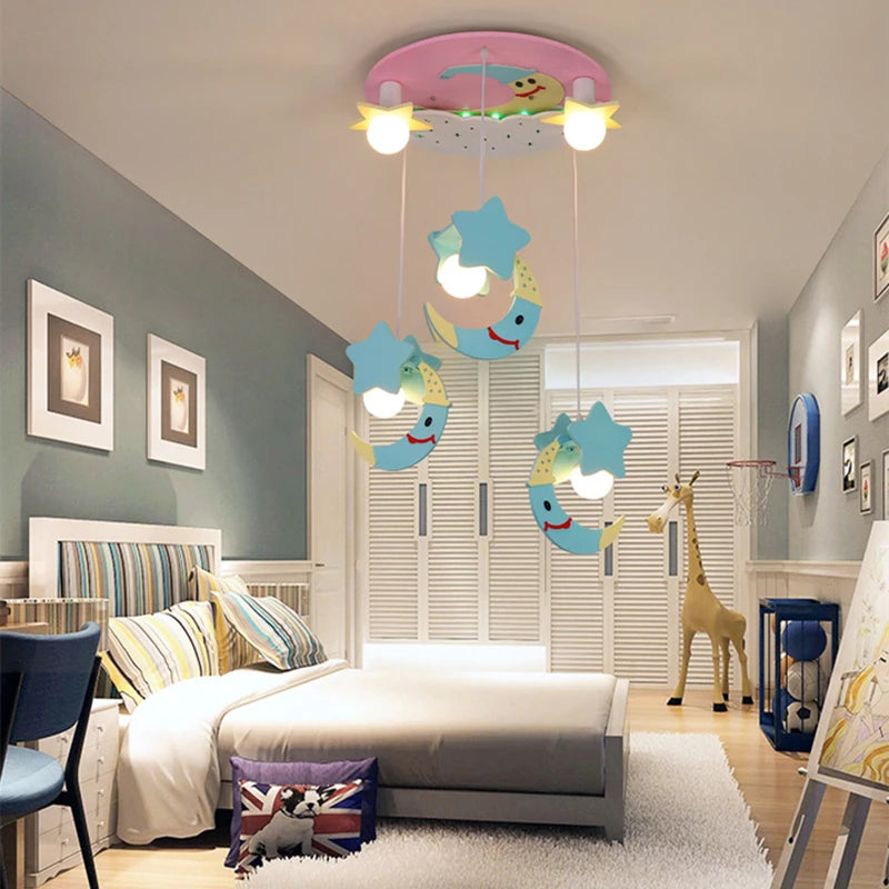 plafonnier lune kawaii pour chambre fille design scandinave moderne - vue 3 sur 8
