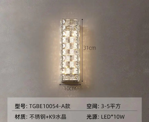 applique murale en cristal avec éclairage moderne pour décoration intérieure - vue 8 sur 12