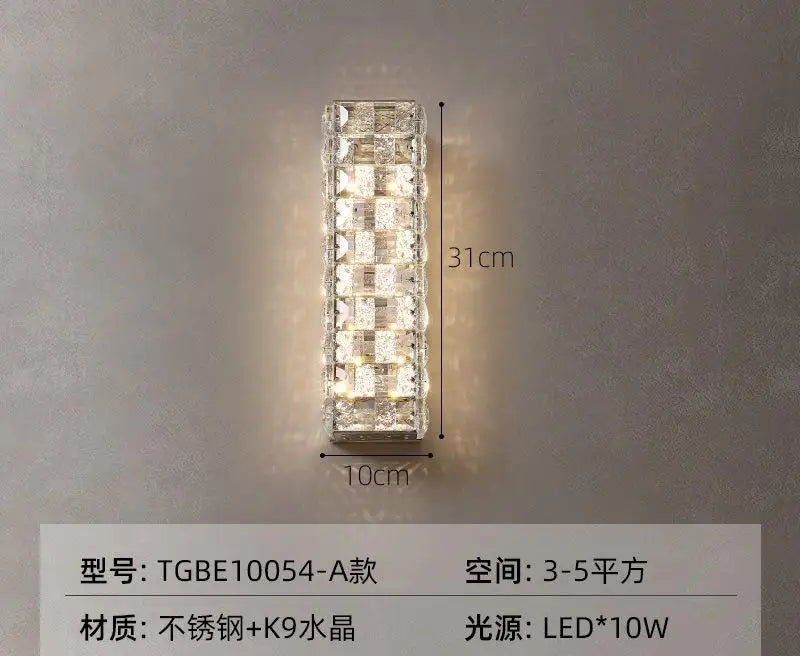 applique murale en cristal avec éclairage moderne pour décoration intérieure - vue 7 sur 12