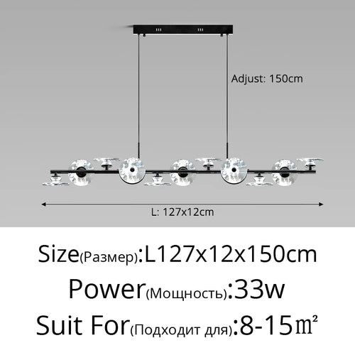suspension moderne minimaliste en verre et éclairage led créatif - vue 12 sur 12