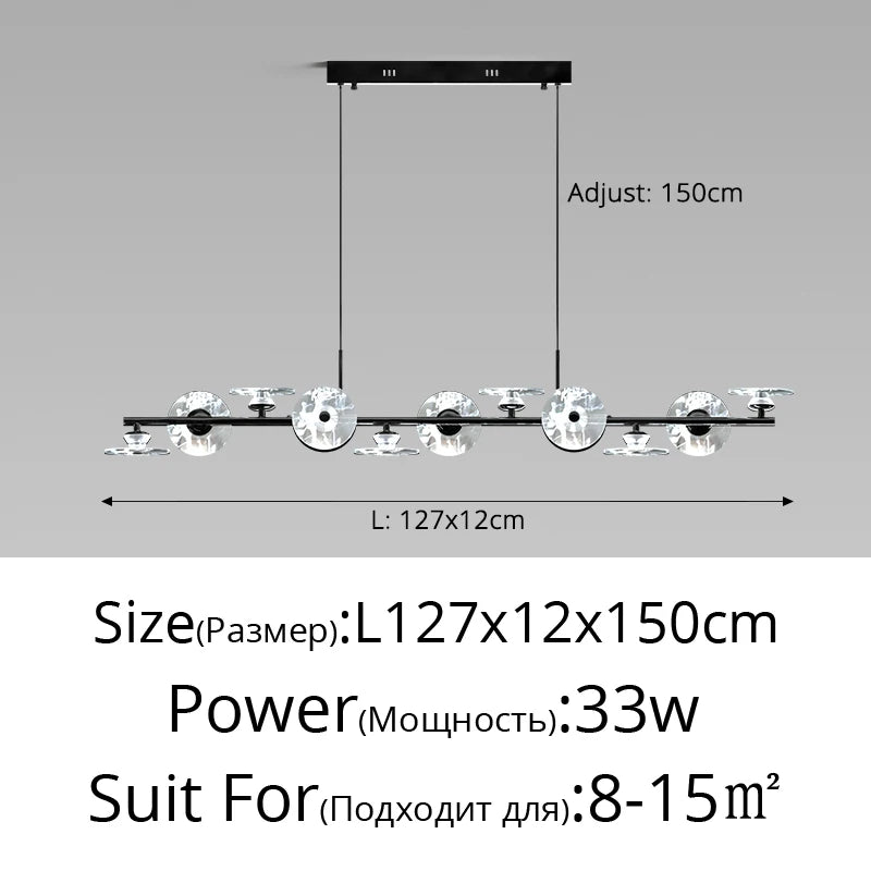 suspension moderne minimaliste en verre et éclairage led créatif - vue 12 sur 12