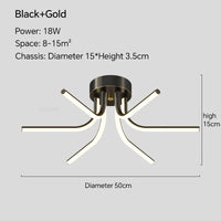 Plafonnier LED en cuivre au design moderne