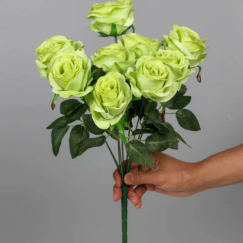 bouquet de roses artificielles en soie pour décoration intérieure - vue 14 sur 15
