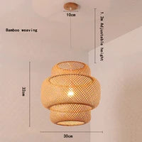 Suspension Bambou rotin lumière lampara Techo bambou paille lustre lumière décoration de la maison Art déco plafond suspension lustre - vue 13 sur 18