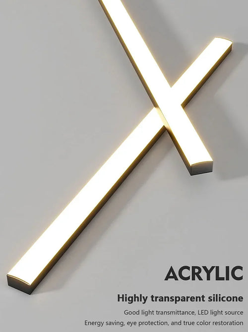 suspension led moderne minimaliste en fer art ligne - vue 6 sur 8