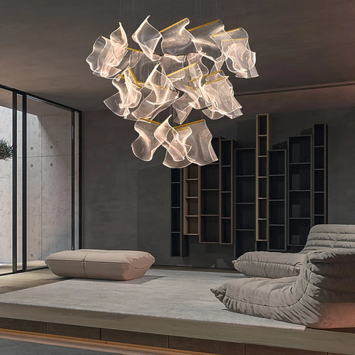 lustre en acrylique à led design pour décoration intérieure moderne - vue 5 sur 14