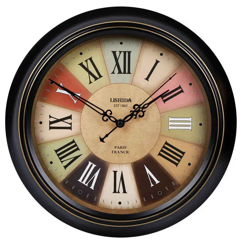 horloge murale vintage silencieuse design classique en métal - vue 15 sur 26