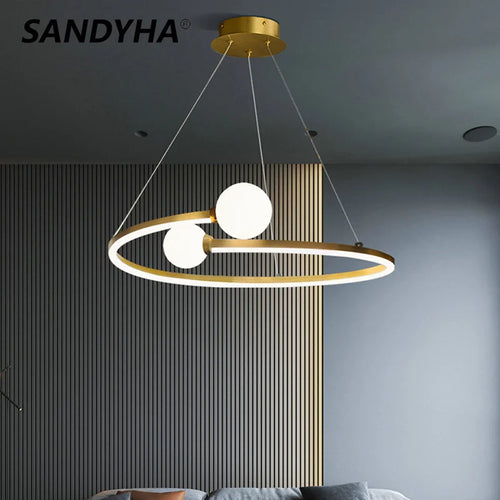 sandyha lustre moderne en anneau pour décoration intérieure - vue 2 sur 9