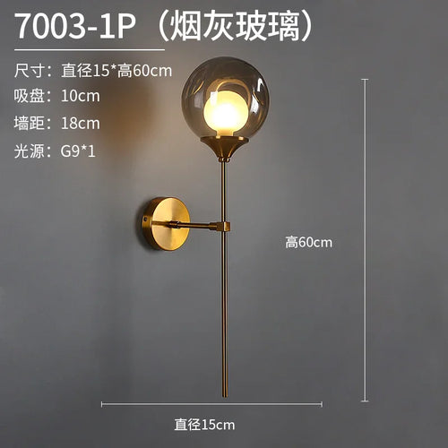 applique murale moderne à led en forme de boule décorative - vue 12 sur 11