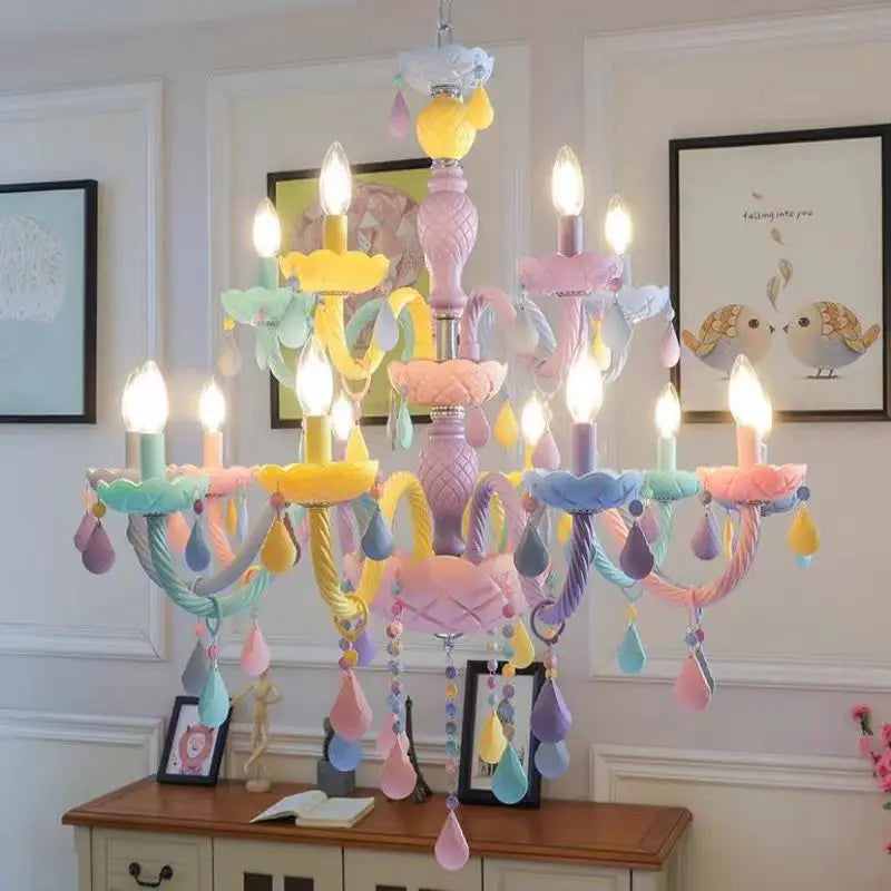 lustre arc-en-ciel en cristal design kawaii pour décoration chambre enfant - vue 4 sur 18