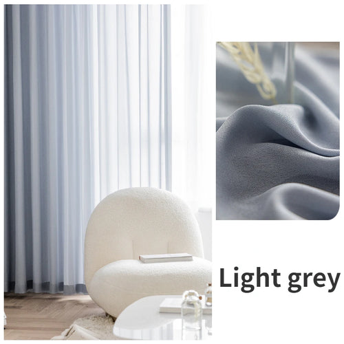 Rideau minimaliste translucide plissé isolant pour salon chambre - vue 10 sur 10