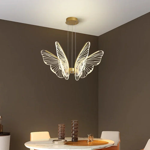 lustre papillon moderne créatif lampe décorative intelligente - vue 5 sur 9