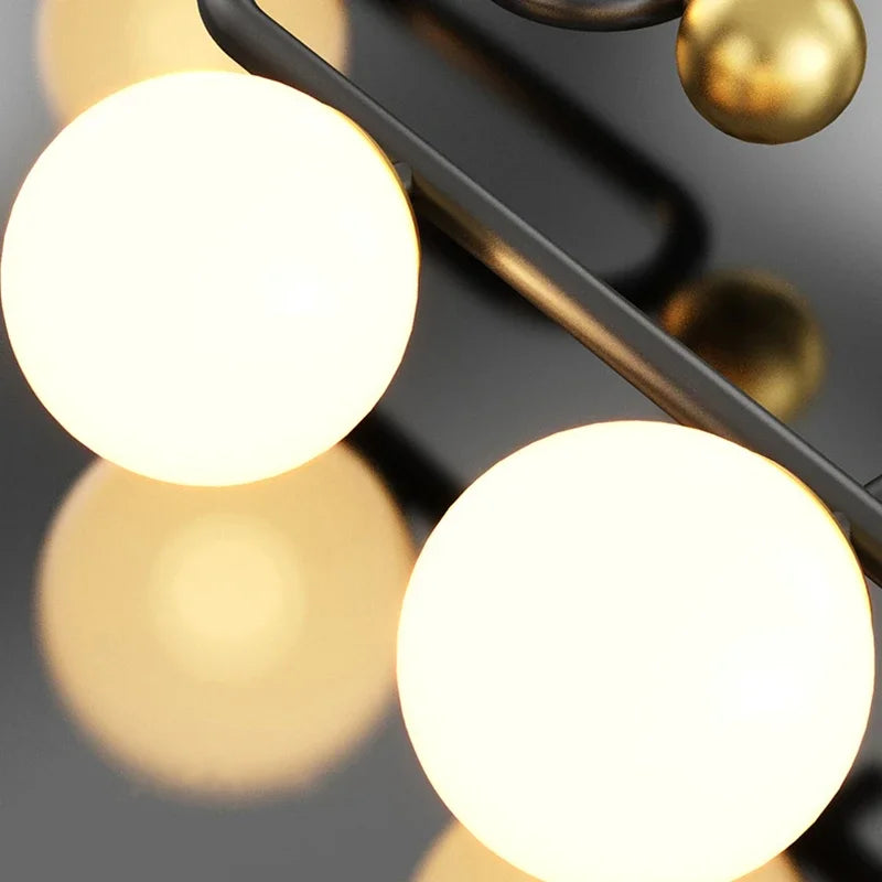 suspension moderne en forme de boule de verre décorative - vue 6 sur 10