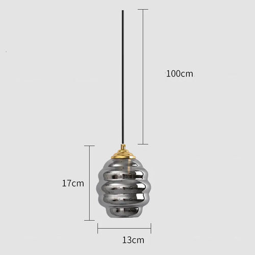 suspension moderne en verre teinté pour décoration intérieure - vue 10 sur 24