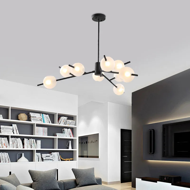 lustre à bulles en verre style minimaliste moderne - vue 3 sur 12