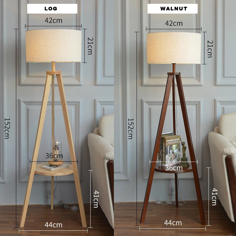 Lampadaire en bois moderne lampe sur pied nordique Art déco lampadaires pour salon LED canapé lampadaires café support décoratif - vue 6 sur 8