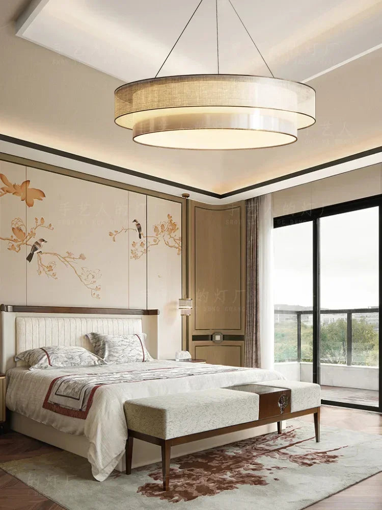 lustre circulaire chinois pour un éclairage zen élégant - vue 3 sur 9