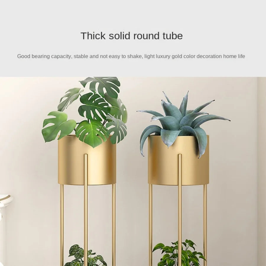 support de fleur en fer nordique à double couche pour intérieur et balcon - vue 6 sur 7