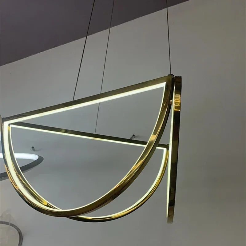 lustre nordique en acier inoxydable pour intérieur moderne - vue 5 sur 8