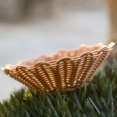 panier rond en osier pour rangement de divers objets - vue 3 sur 6