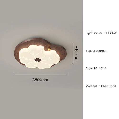lustre moderne imitation bois en forme de feuille d'arbre créatif - vue 12 sur 14