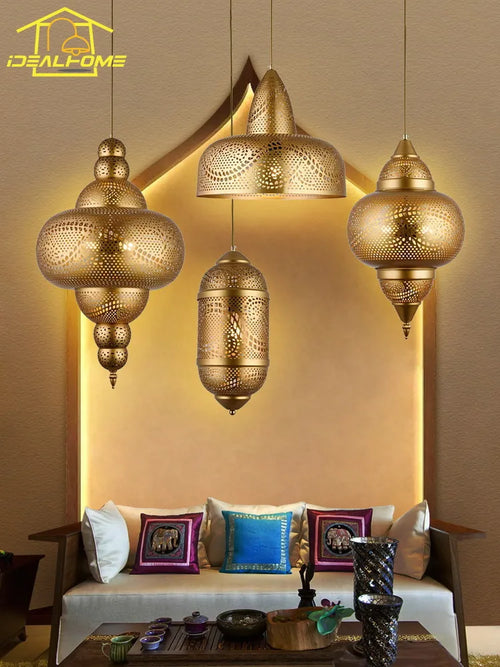 suspension en or design saoudien pour restaurant café et magasin - vue 2 sur 10