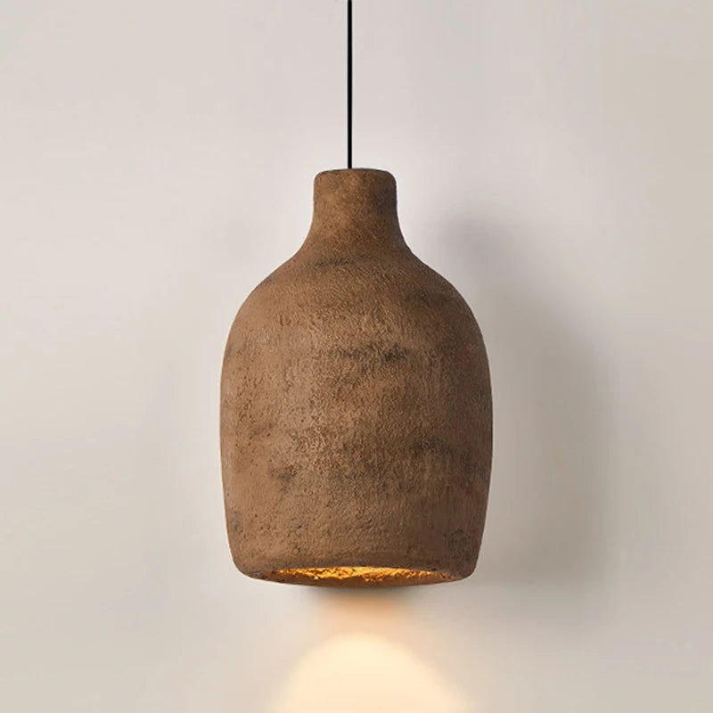 suspension led design rétro nordique wabi sabi pour décoration maison - vue 4 sur 8