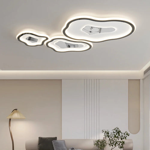 Plafonnier à formes chromé moderne à LED