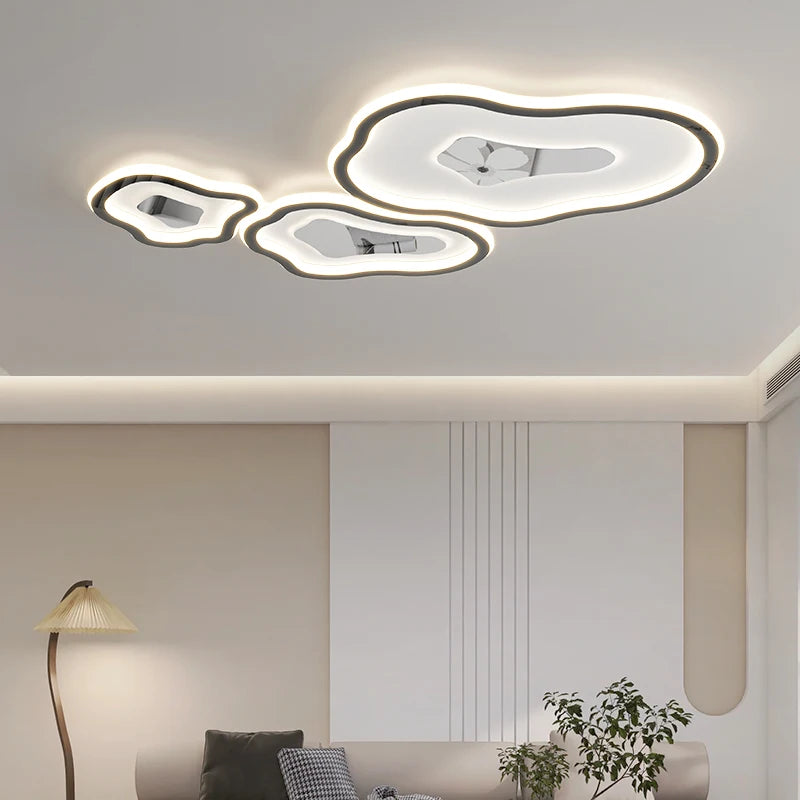 Plafonnier à formes chromé moderne à LED